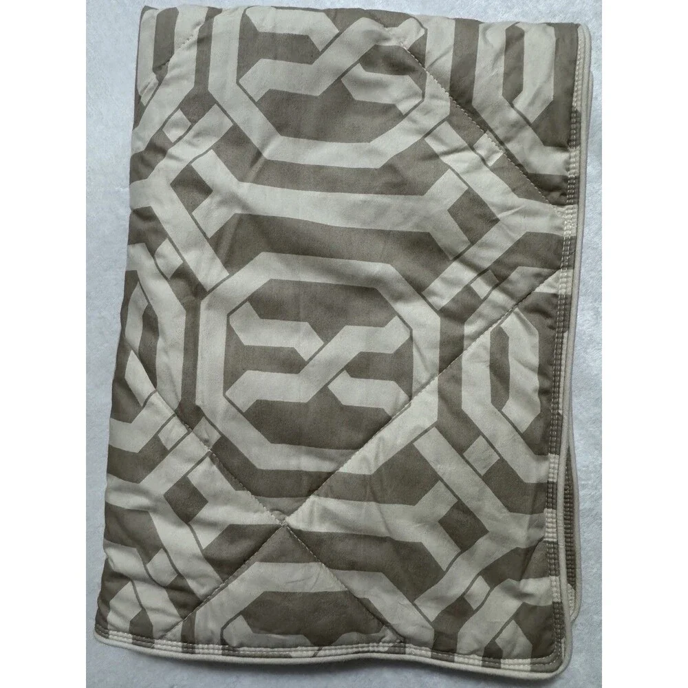 Pottery Barn Terri Trellis Sham Standard Cotton Tan Coastal Neutral Set of 2